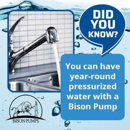 Did you know you can have year-round pressurized water with a made in America Bison Pump